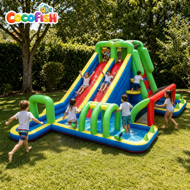 Water Slide Inflatable - Parc aquatique gonflable géant Cocofish avec