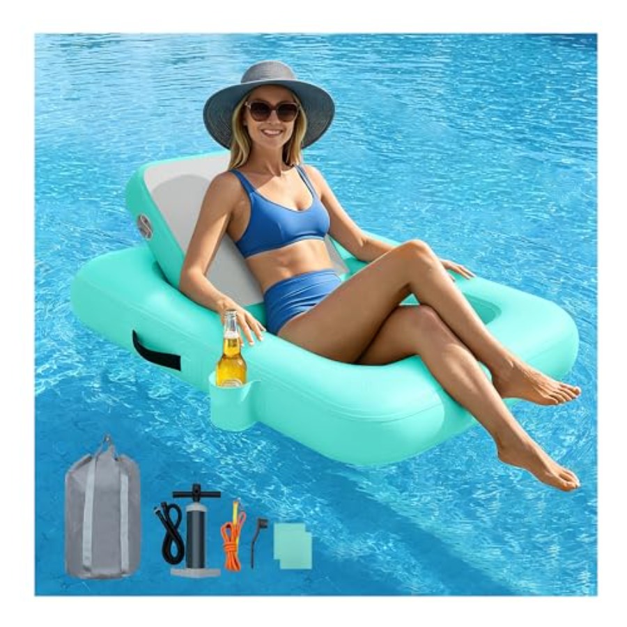 Pool Lounger Inflatable - Chaises flottantes avec dossier, chaise flottante