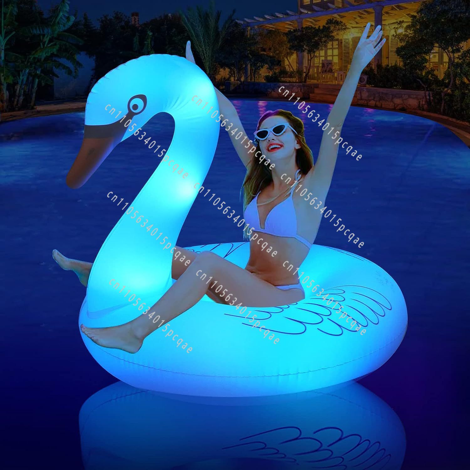 Pool Lounger Inflatable - Bouée de natation gonflable Cygne avec
