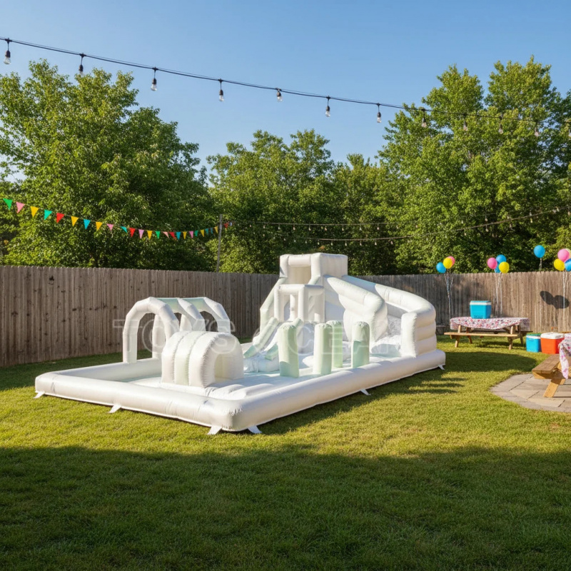 Water Slide Inflatable - Parcours d'obstacles aquatiques gonflables commerciaux avec