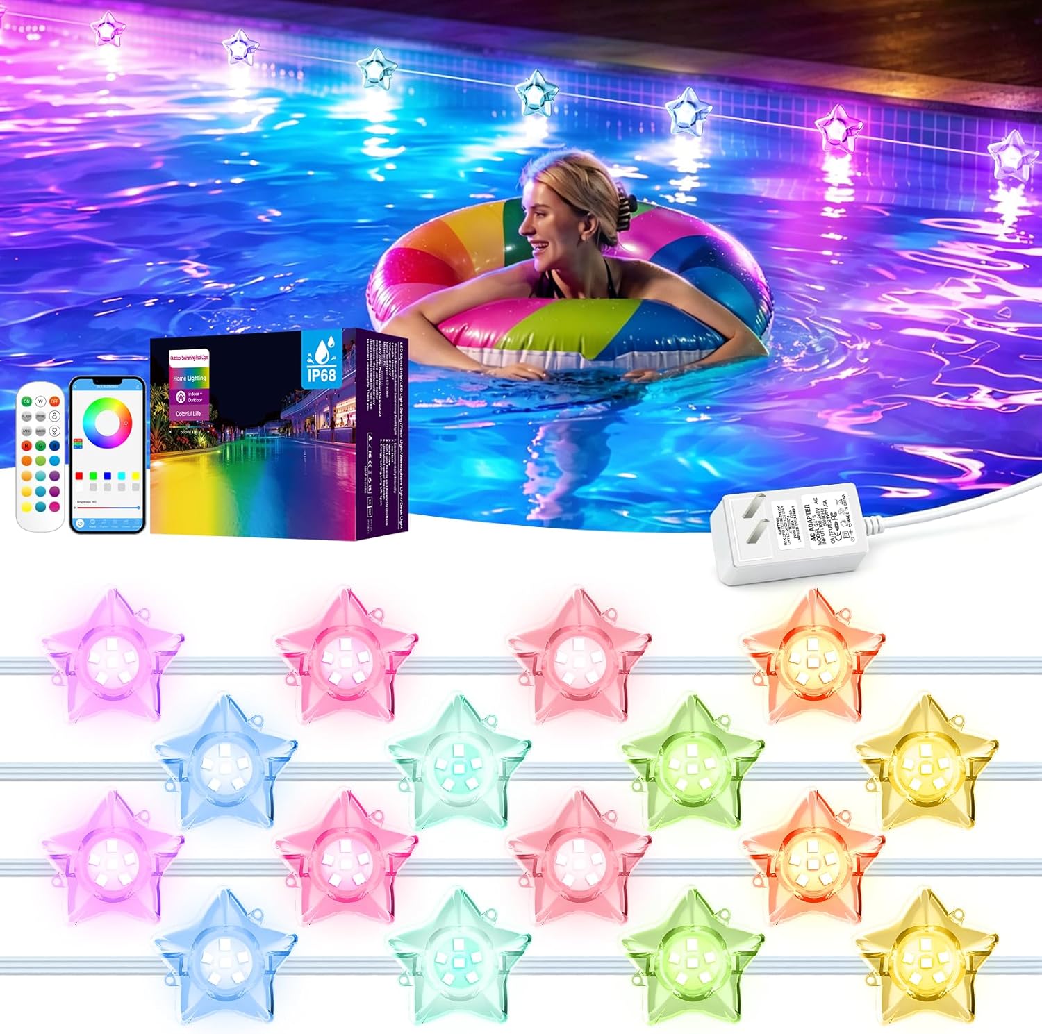 Lampes solaires pour piscine,  - Pool Light Solar Rechargeable avis et prix
