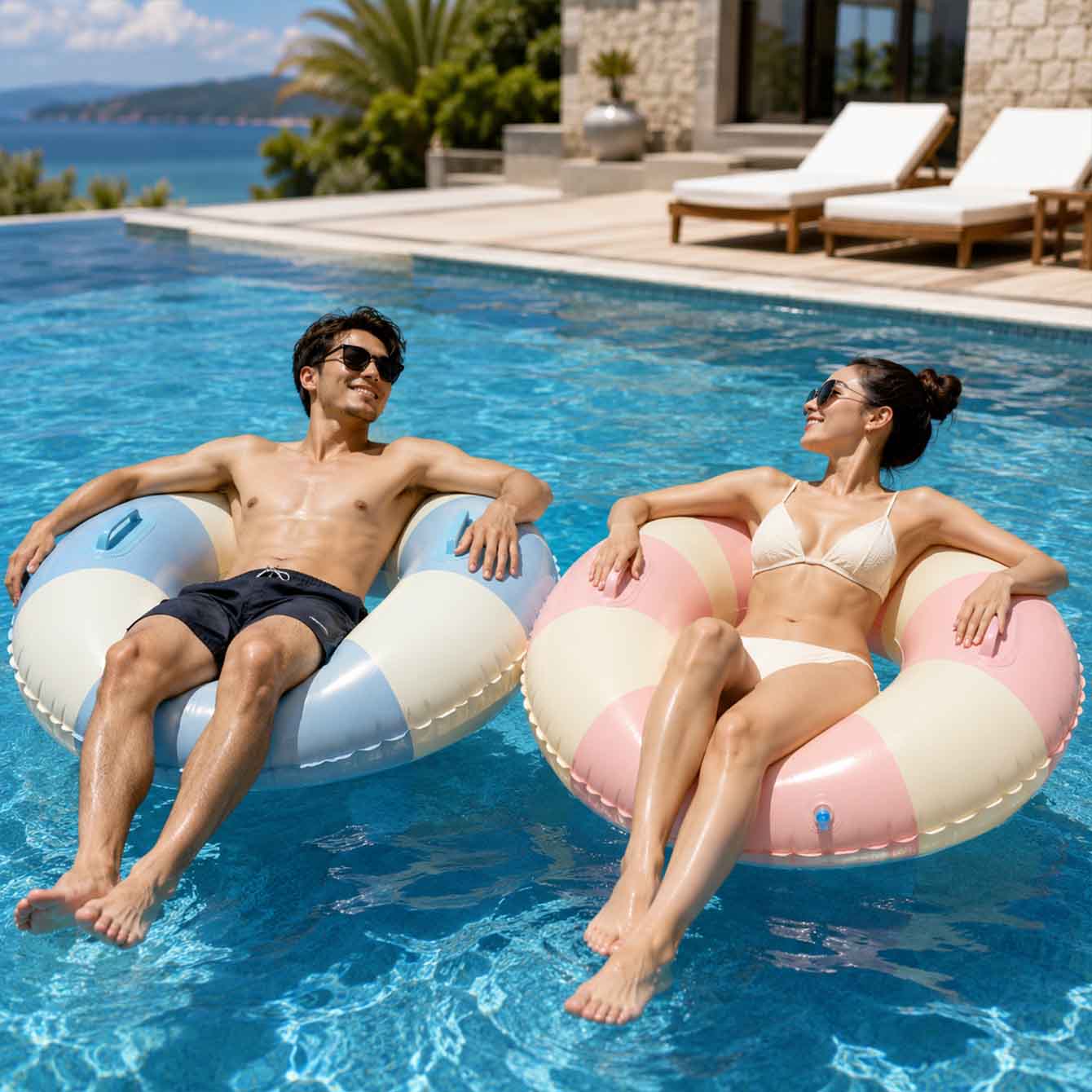1 bouée gonflable avec poignée - Pool Float Ring Inflatable avis et prix