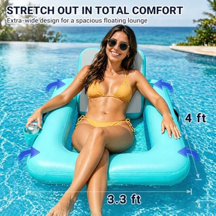 Chaises flottantes avec dossie - Pool Lounger Inflatable avis et prix