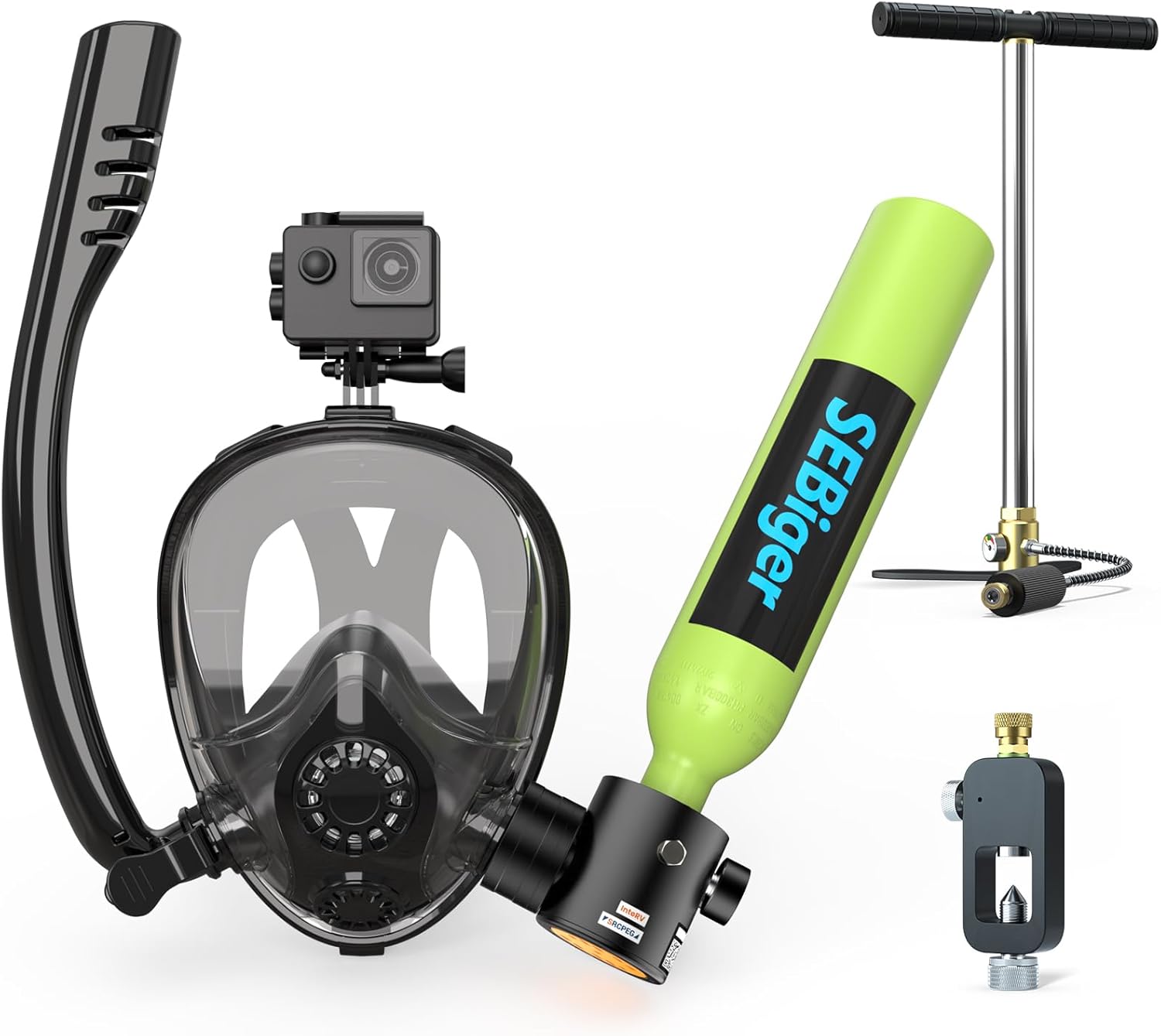 Mini-bouteille de plongée 0,5L - Snorkel Mask Full Face avis et prix
